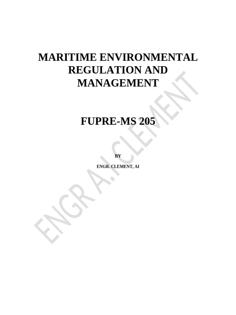 Chapter 1-2 Fupre Ms 205 | PDF | Oil Spill | Fuel Oil