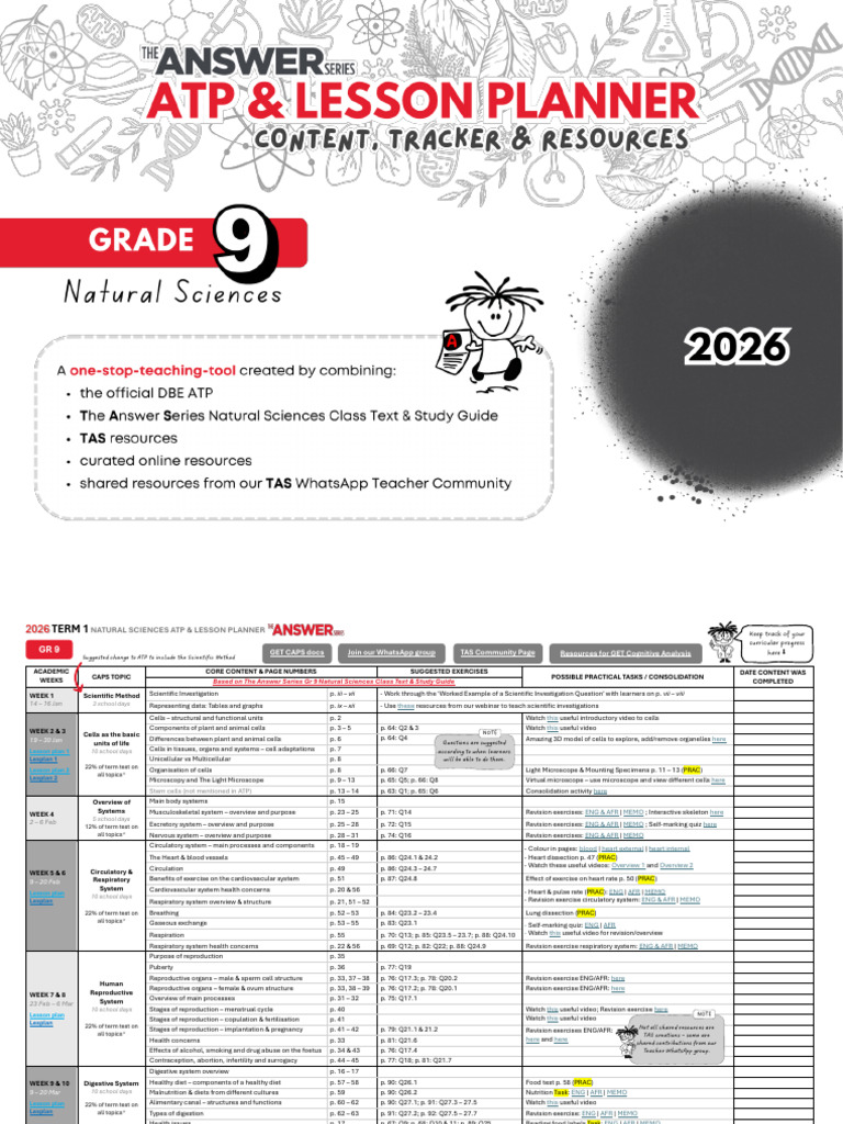 2026 GR 9 TERM 1 To 4 NATURAL SCIENCES ATP Fillable | PDF | Power ...