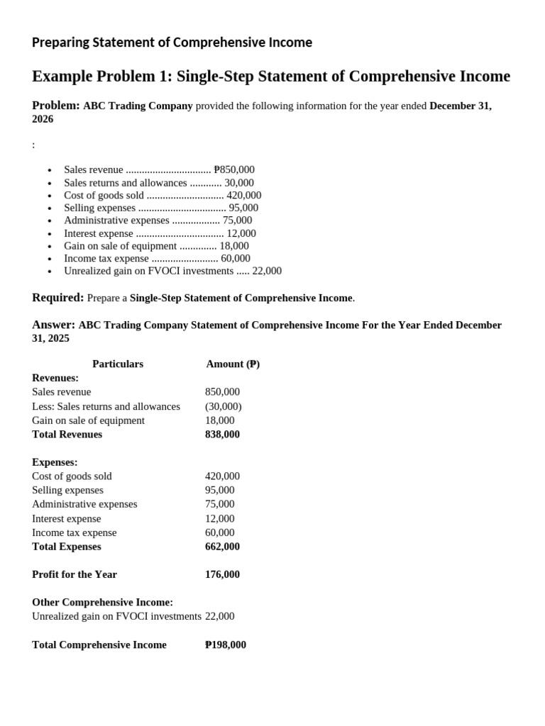 Preparing Statement of Comprehensive Income | PDF | Income | Income ...