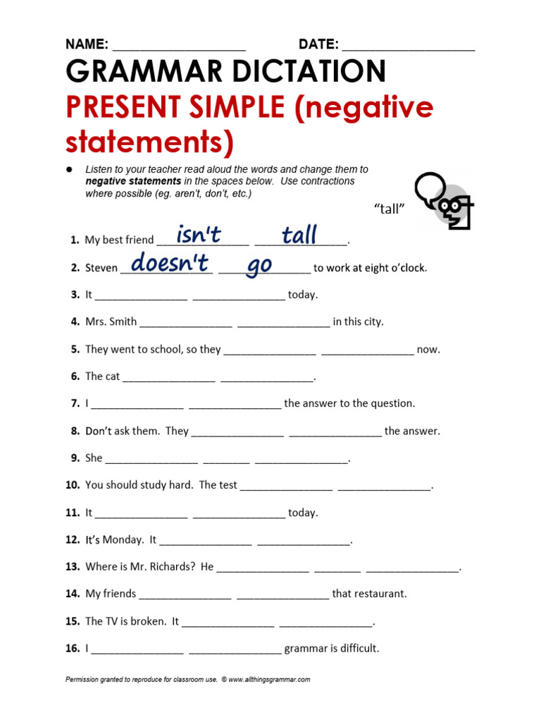 Examples Present Simple | PDF
