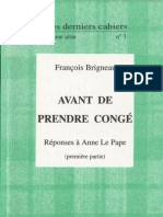 Avant de Prendre Conge 1 Francois Brigneau 1998