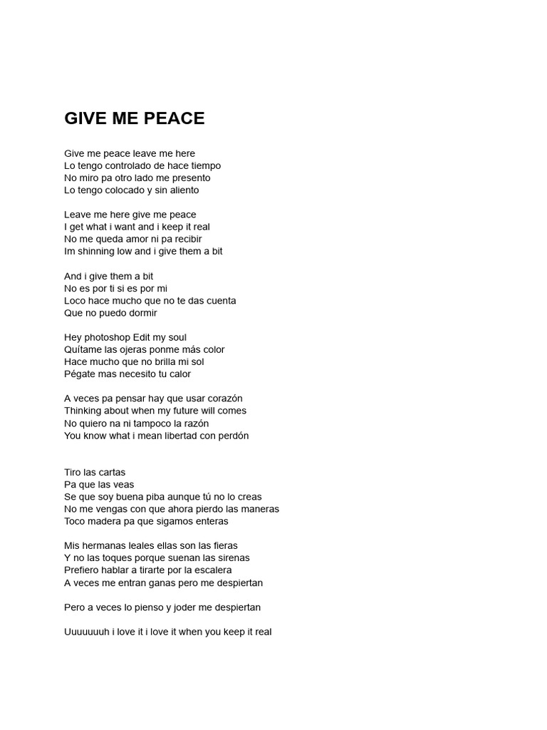 Give Me Peace LetrA.pdf | PDF