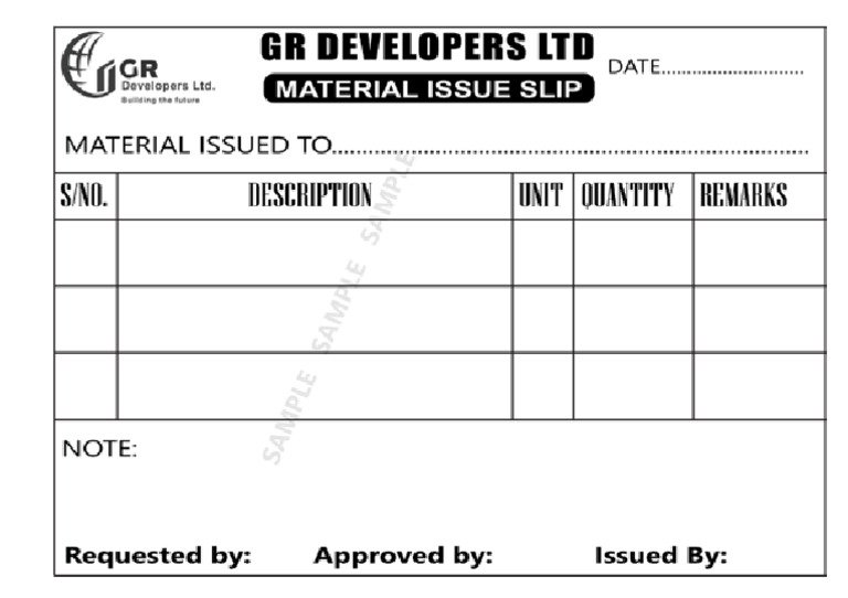Material Issue Slip | PDF