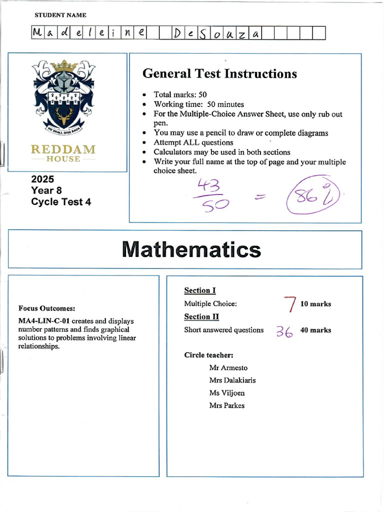 Term 4 - Maths Cycle | PDF