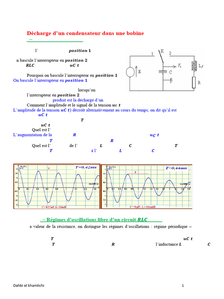 Dipole RLC Dahbi1 | PDF | Condensateur | Inducteur
