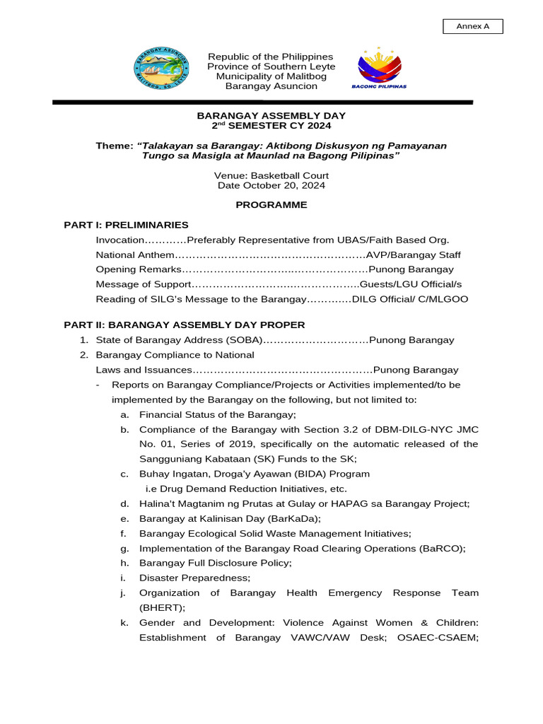 Annex A Programme Template | PDF