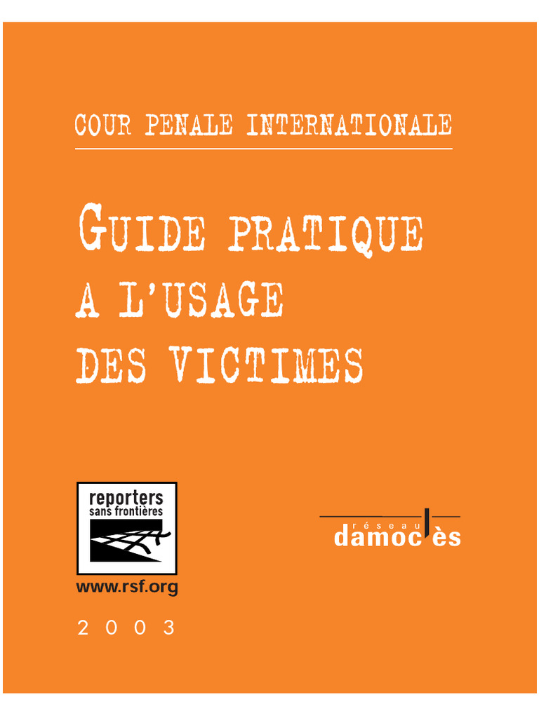 Guide CPI A4 FR | PDF | Cour pénale internationale | Crime et violence