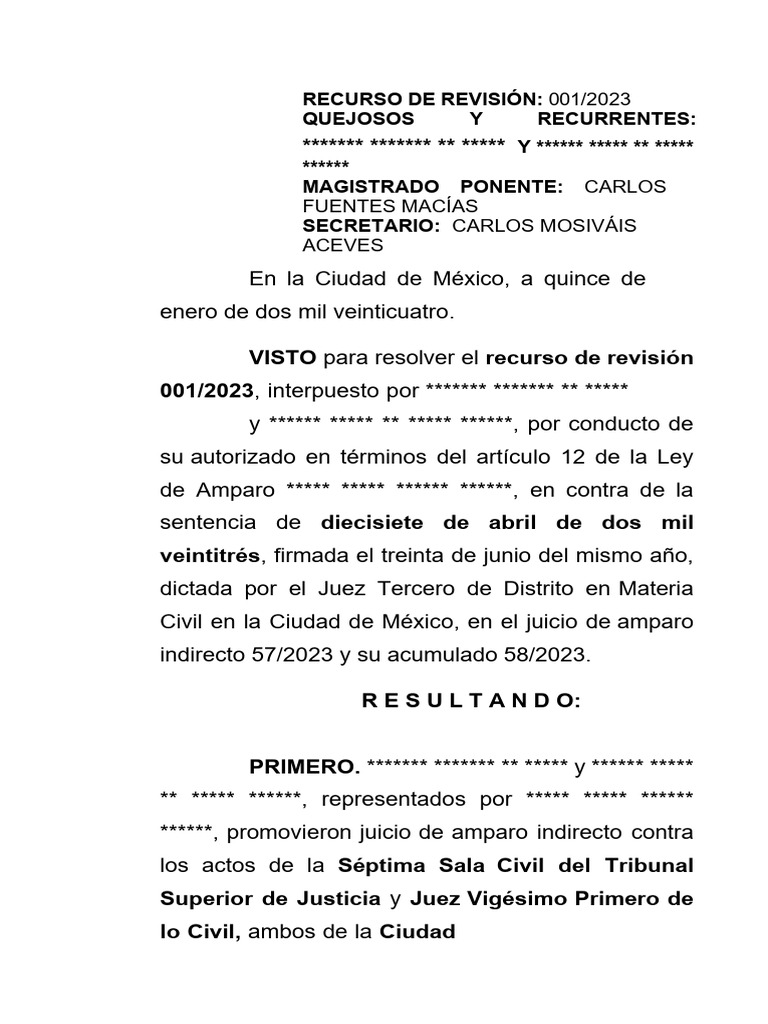 Recurso de Revisión | PDF | Sentencia (ley) | Caso de ley