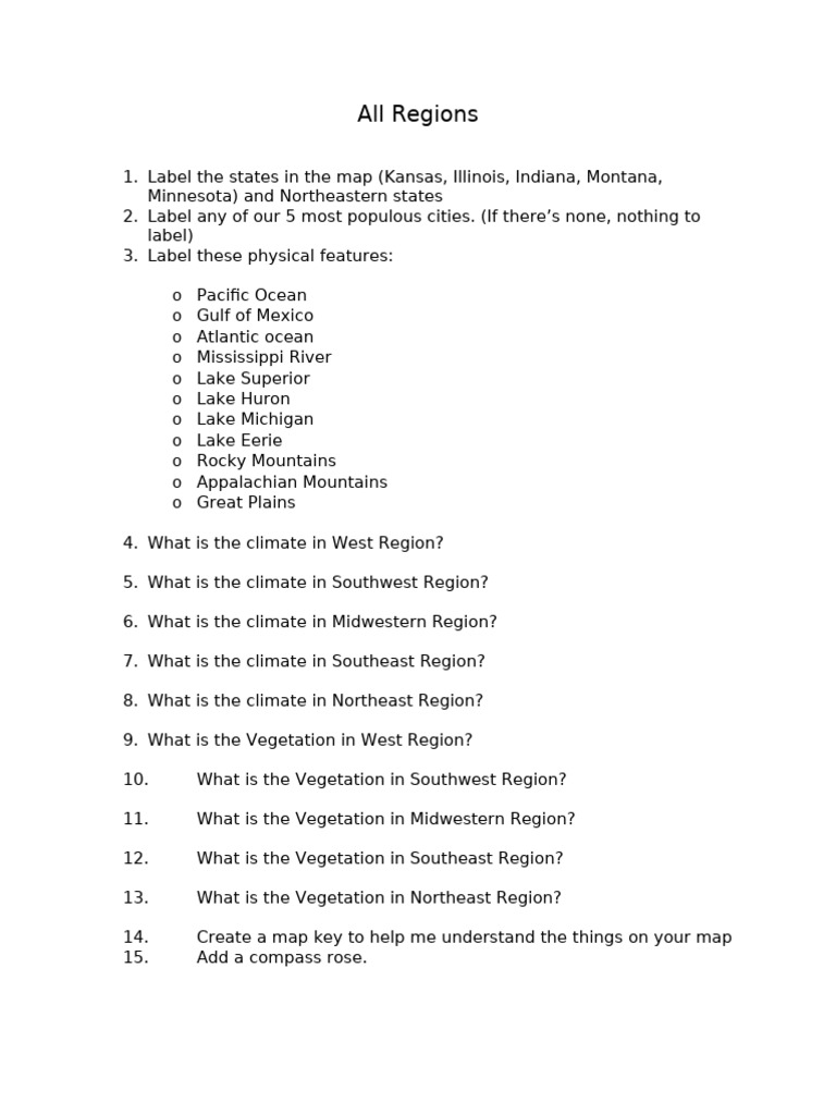 All Regions Questions | PDF