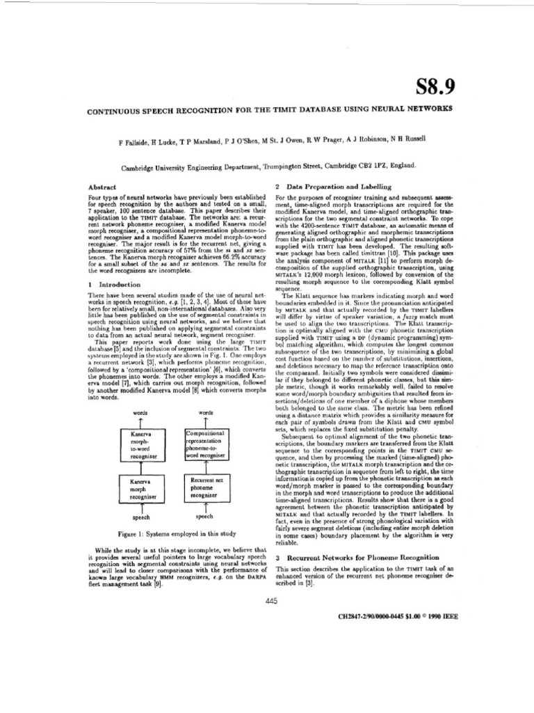 RNN Timit Dataset | PDF