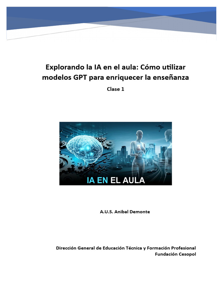 Explorando La IA en El Aula Clase 1 | PDF | Inteligencia artificial ...