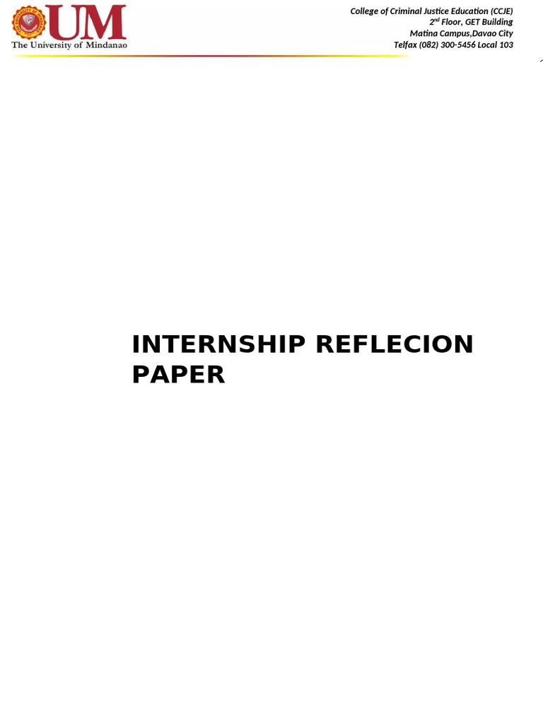 Internship Reflection Paper | PDF