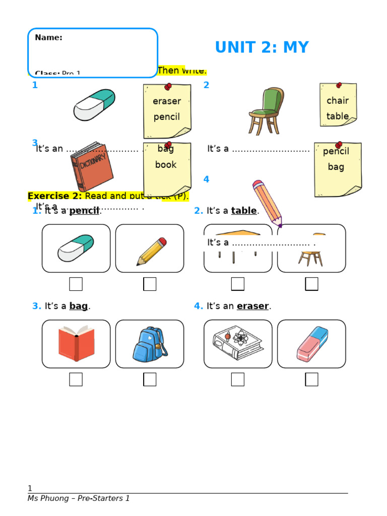 Pre1u2myclass - Worksheet 1 | PDF