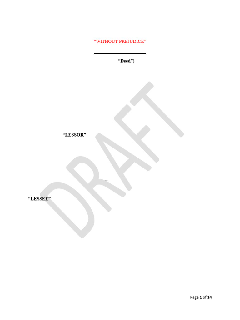 Draft Indenture of Lease-DODO With Lease-RBML | PDF | Lease | Common Law