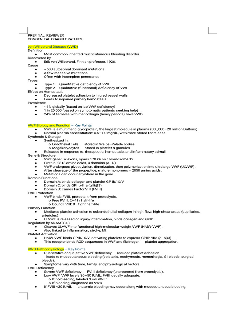 Prefi Hema Reviewer From Doc Insigne Wife | PDF | Hematology | Clinical ...