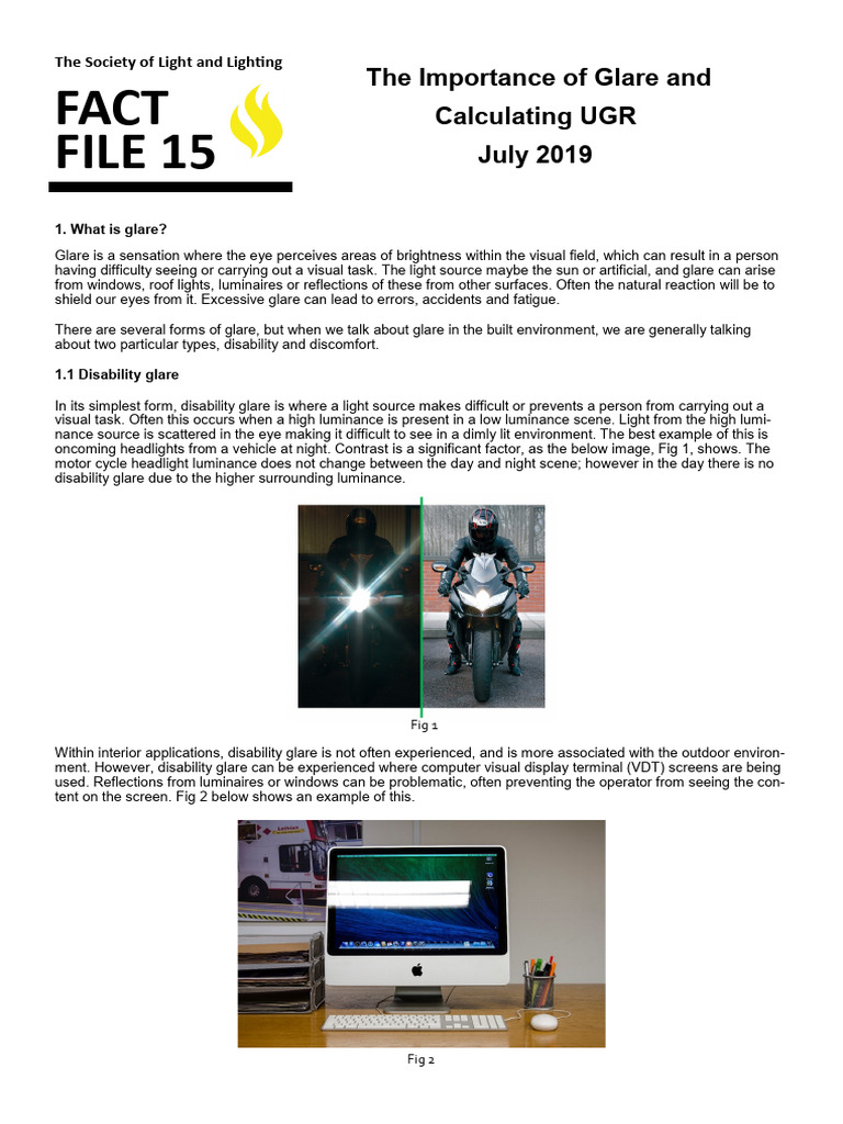 Factfile 15 The Importance of Glare and Calculating Ugr Jul2019 | PDF
