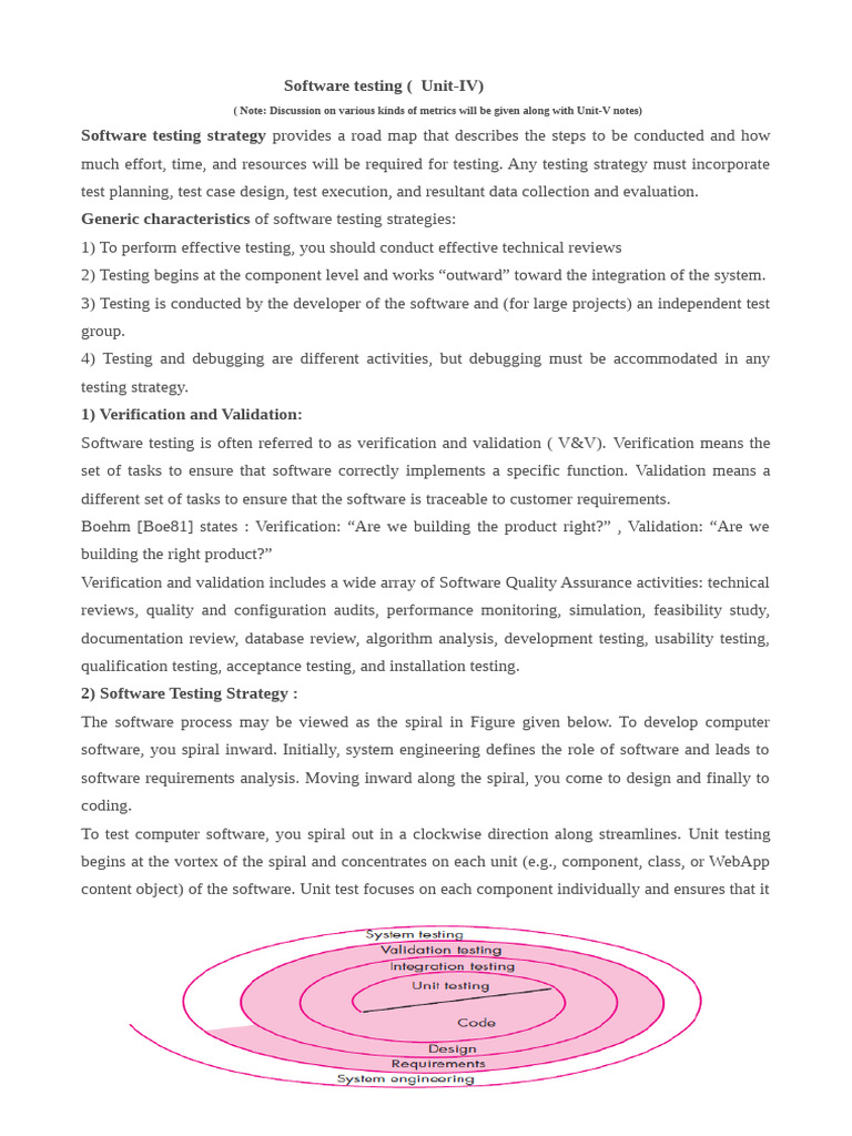 Unit 6 Software Testing Fundamentals | PDF | Software Testing ...