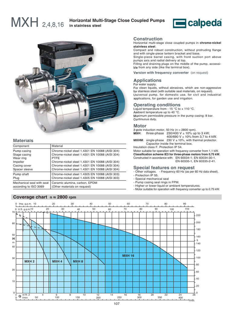 03 en Katalog Calpeda | PDF | Pump | Flow Measurement