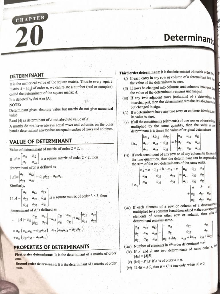 NDA Determinants Notes. | PDF