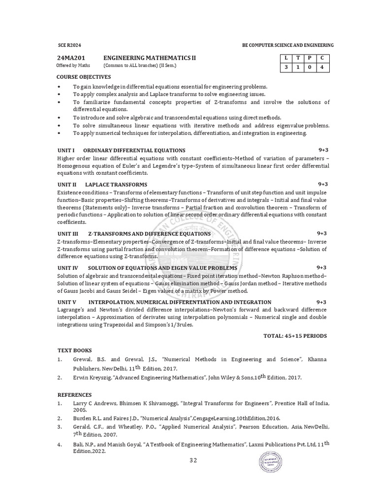 Maths-II-24MA201 maths pdf useful for stufying | PDF