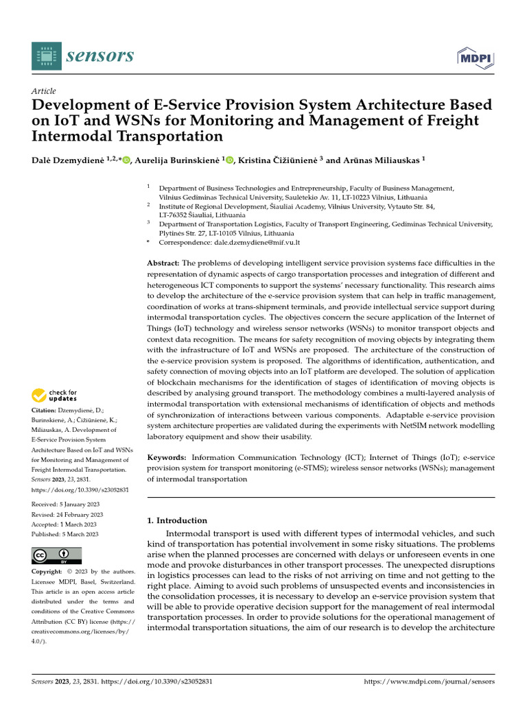 sensors-23-02831 | PDF | Internet Of Things | Wireless Sensor Network