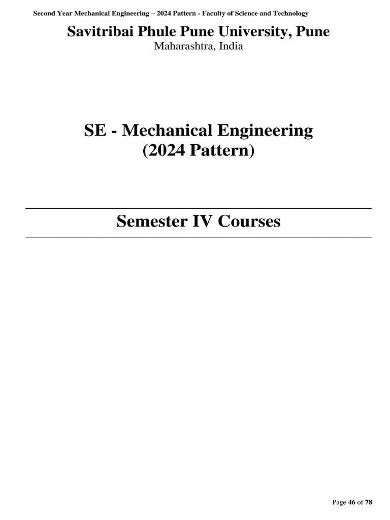 Mechanical-Engineering - 4th Sem Syllabus | PDF