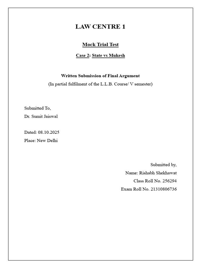 Closing Statement Case 2 | PDF | Criminal Justice | Crime & Violence