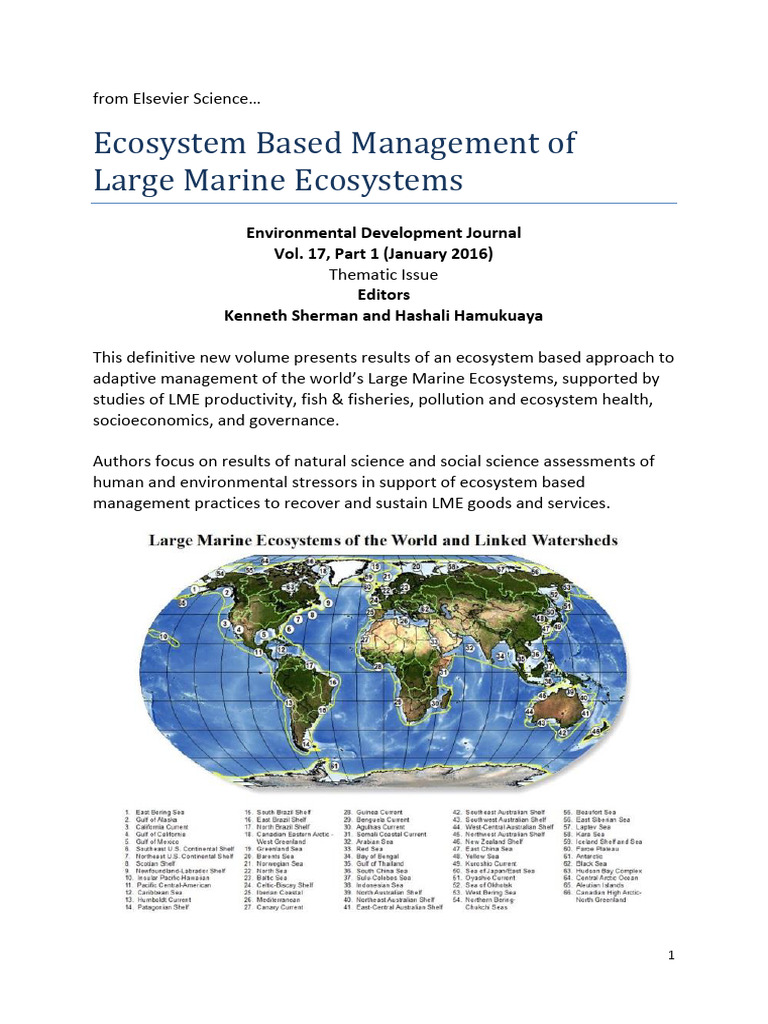 Ecosystem Based Managment of Large Marine Ecosystems | PDF ...