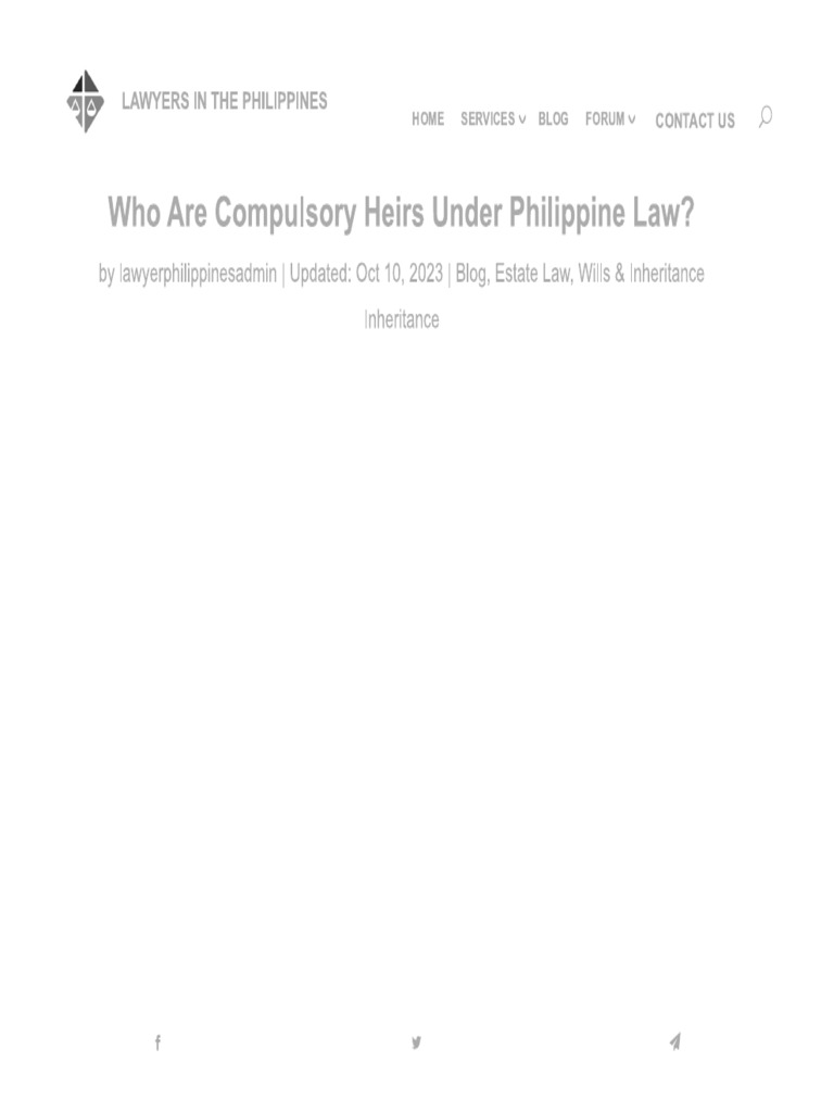 Who Are Compulsory Heirs Under Philippine Law | PDF