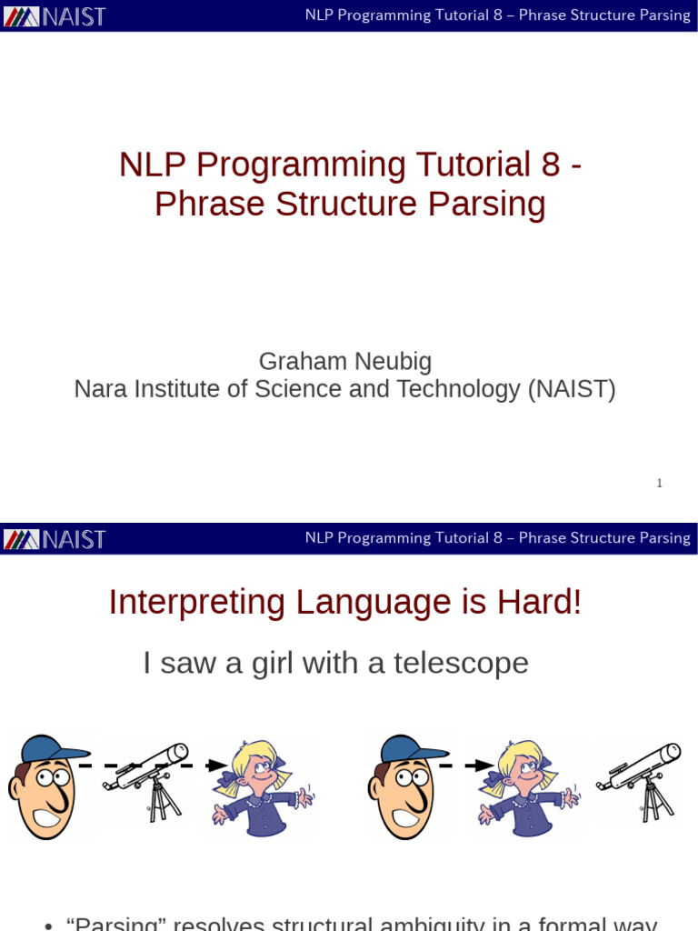 NLP Programming Parsing | PDF | Phrase | Parsing