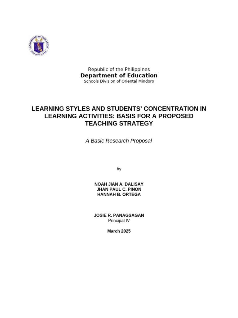 Learning Styles in Students Concentration | PDF | Learning Styles ...