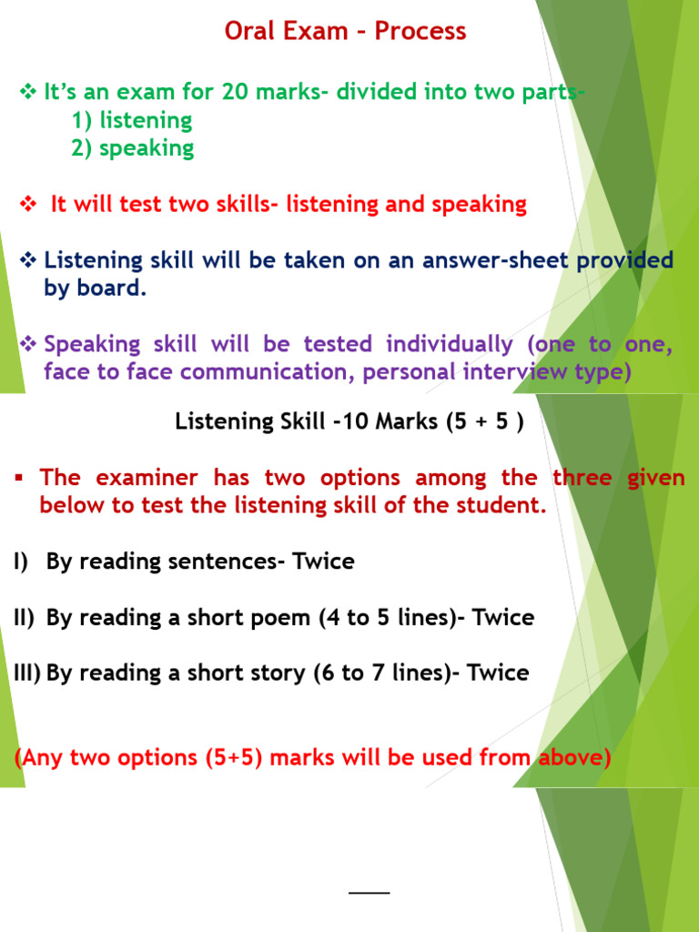 Oral Examination Format | PDF