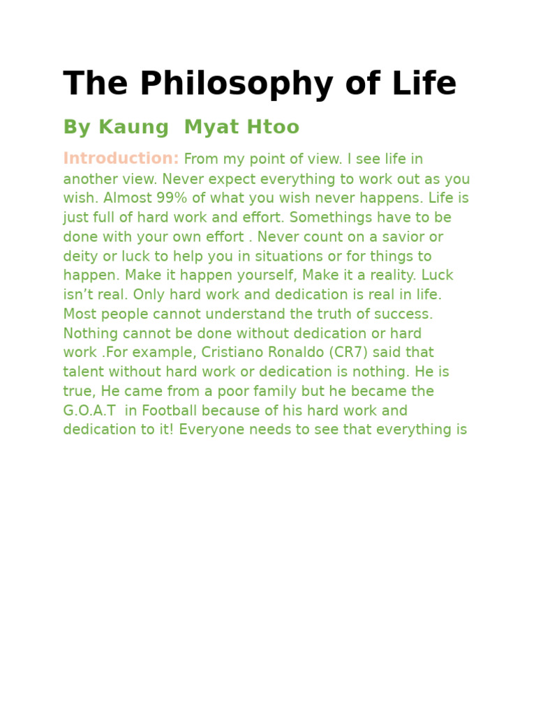 The Philosophy of Life | PDF