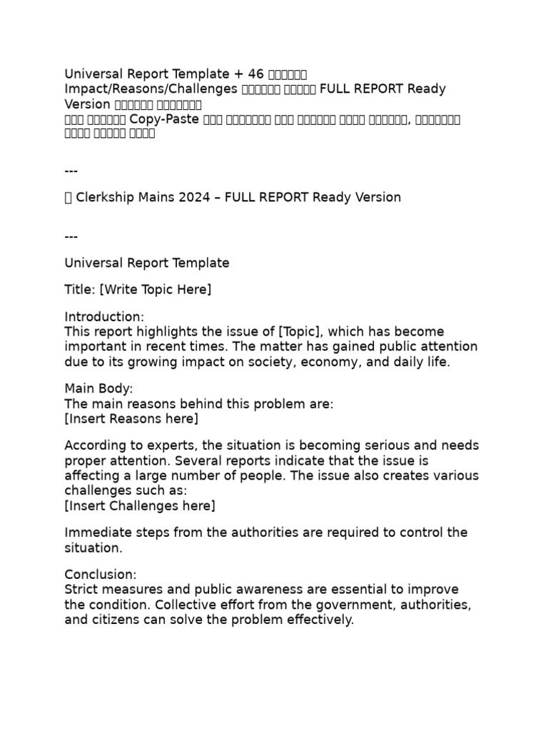 Universal Report Template + 46 | PDF | Natural Disasters