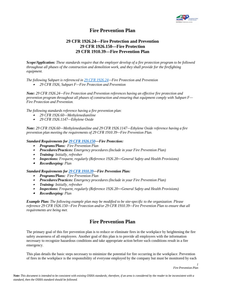 Fire Prevention Plan (Construction) | PDF | Fires | Fire Safety