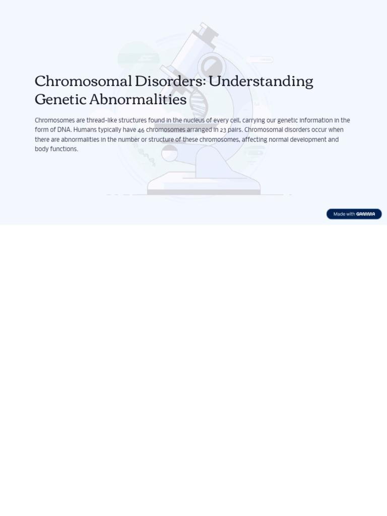 Chromosomal Disorders Understanding Genetic Abnormalities | PDF ...