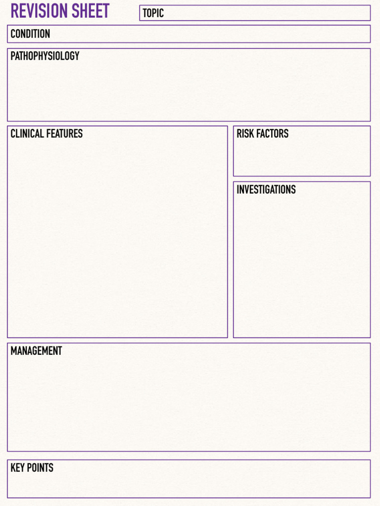 Medical Conditions Study Template | PDF