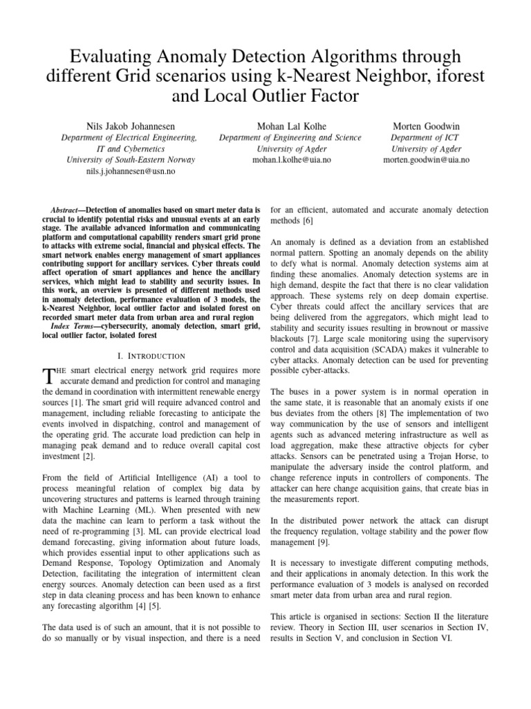 Evaluating Anomaly Detection Algorithms Through Different Grid ...