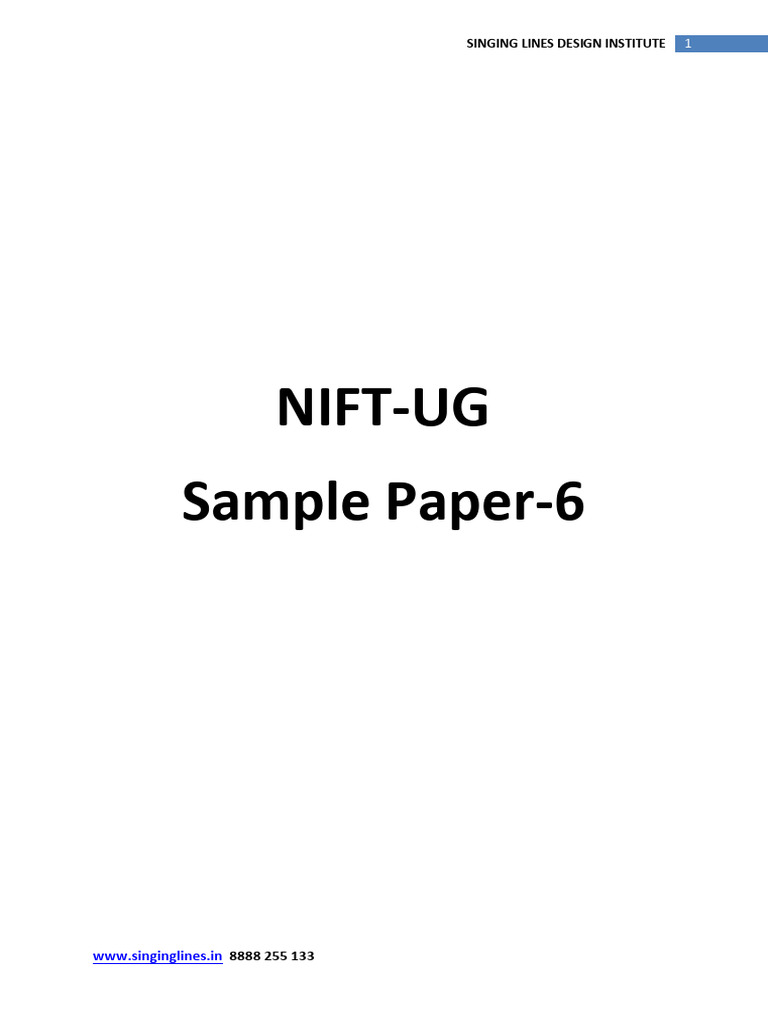 NIFT Sample Paper 6 (GAT) | PDF | Rice | Interest