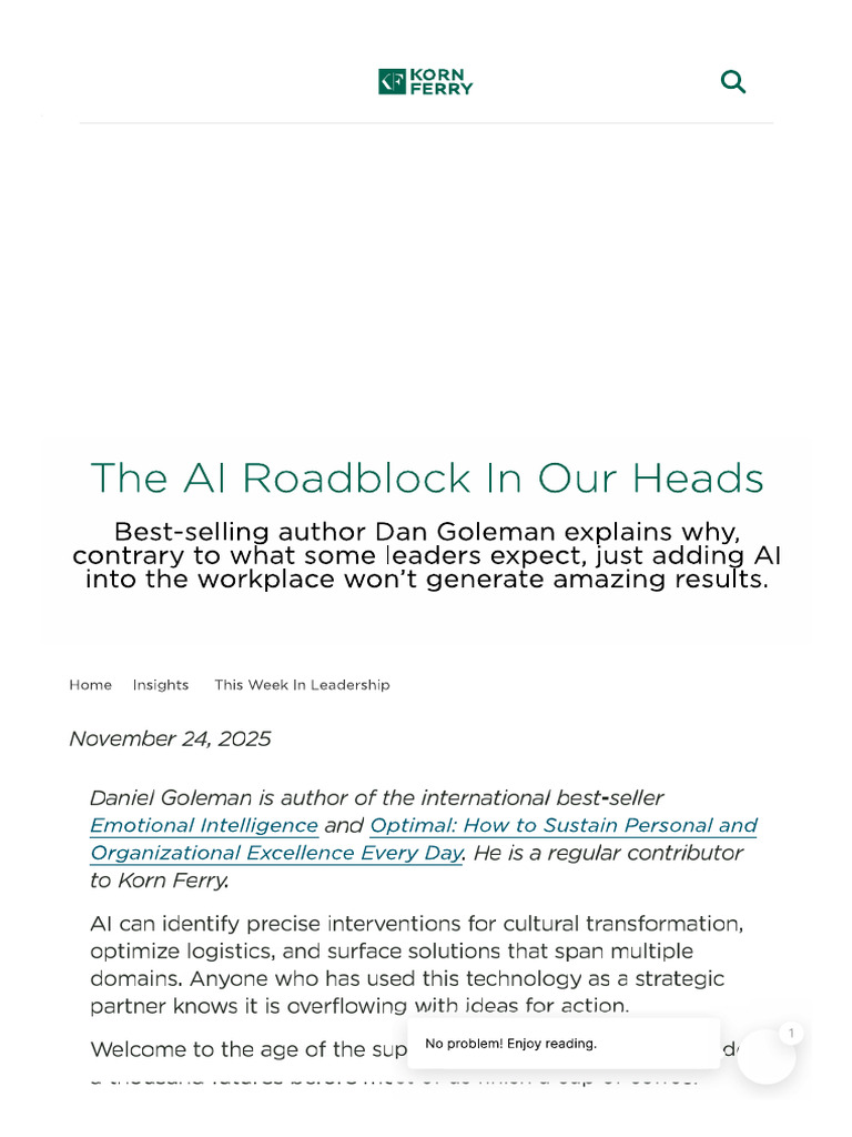 The AI Road Block in Our Heads | PDF