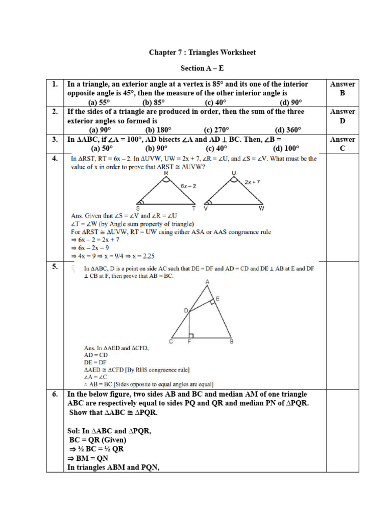 Tri Worksheet | PDF