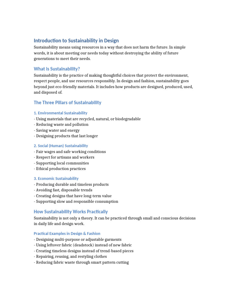 Introduction To Sustainability in Design | PDF