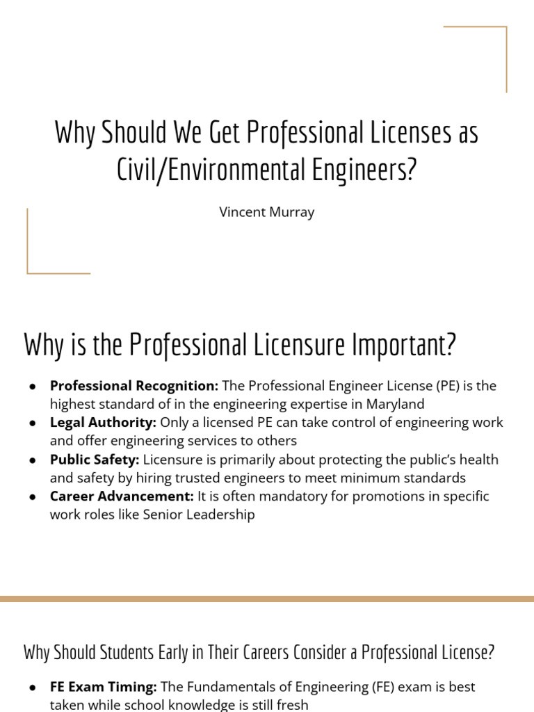 Why Should We Get Professional Licenses As Civil - Environmental ...