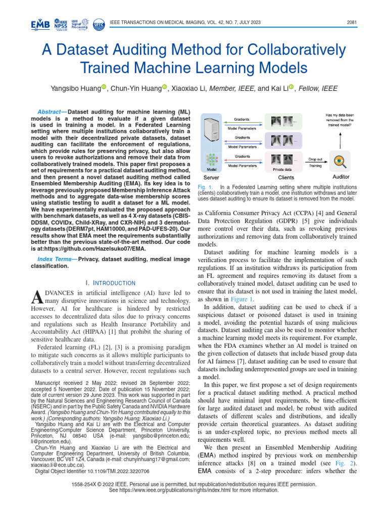 A Dataset Auditing Method For Collaboratively Trained Machine Learning ...