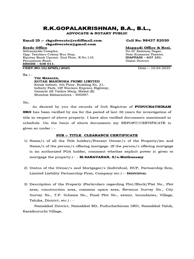 M.saravanan - p2 - Digital Sign - 15.05.2025 | PDF | Deed | Land Law