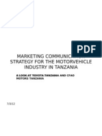 Marketing Communication Strategy For The Motorvehicle Industry in