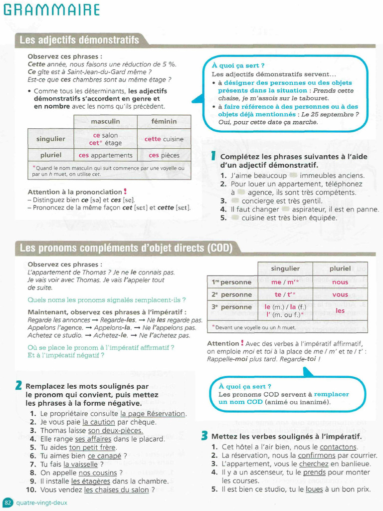 Les Pronoms COD | PDF | Genre grammatical | Sémantique