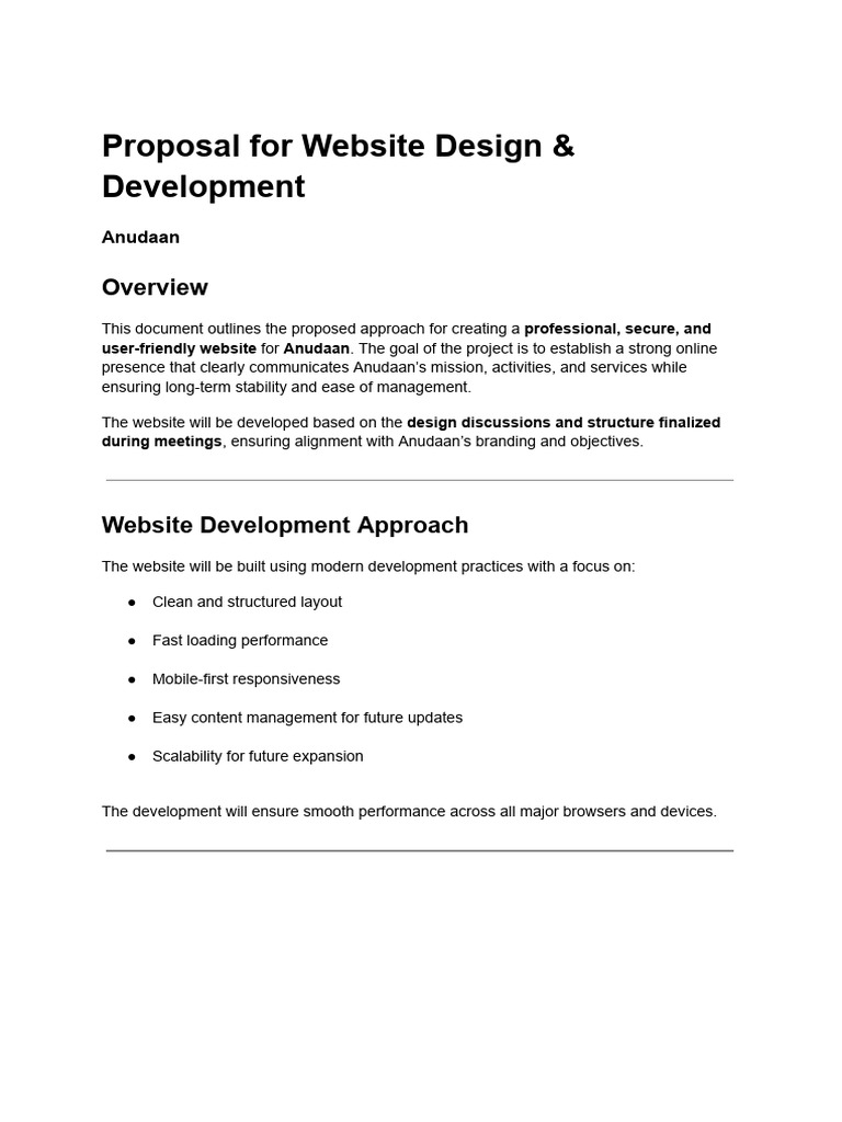 Anudaan Website Project Proposal | PDF | Websites | Software
