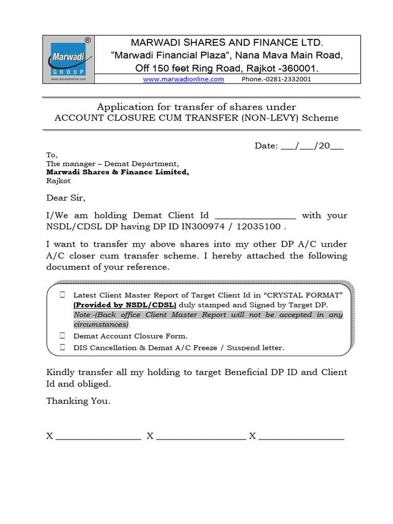 Marwadi Closure Form | PDF