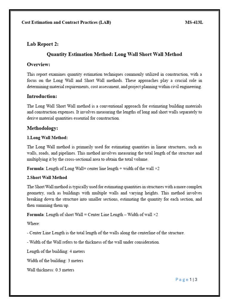 Lab 2 Centerline Method For Estimation | PDF | Length | Area